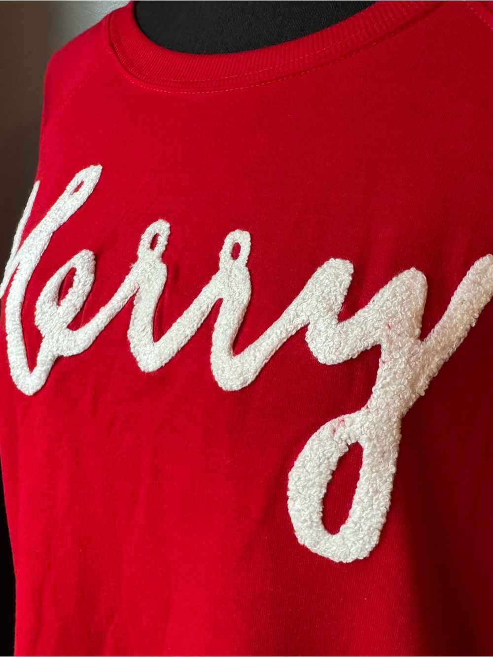 Workshop Republic Clothing Red “Merry” Crewneck Sweatshirt Medium NWT - Picture 2 of 7